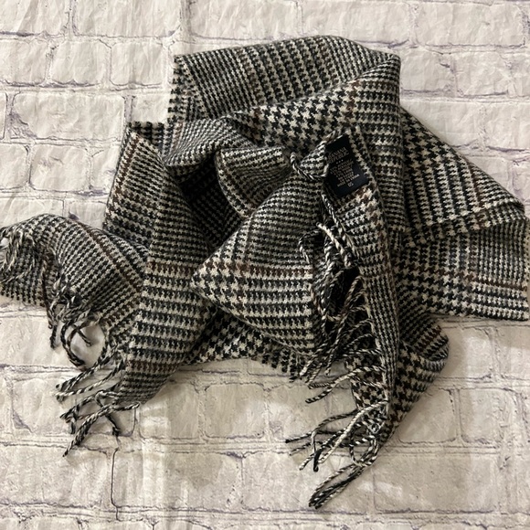 BANANA REPUBLIC PLAID MULTI COLORED WOOL BLEND MENS FRINGE CLASSIC SCARF - Picture 4 of 8